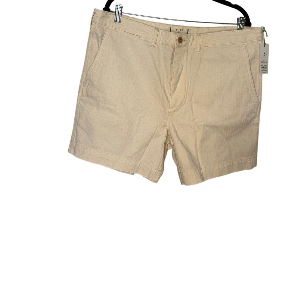 AE77 New York Women's‎ Twill Shorts Size 36 Off White Casual Denim NWT